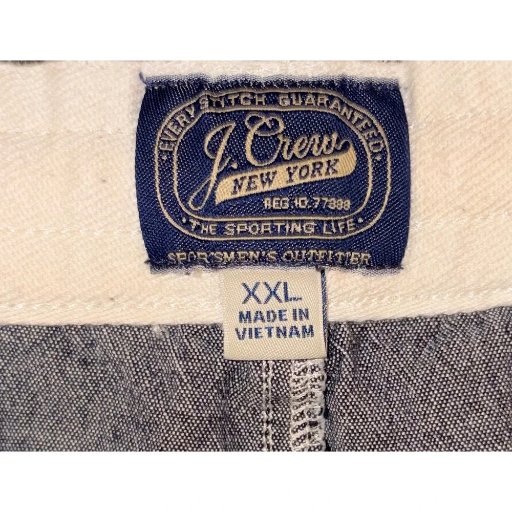 J Crew‎ Mens Chambray Dock Stretch  Drawstring Shorts XXL